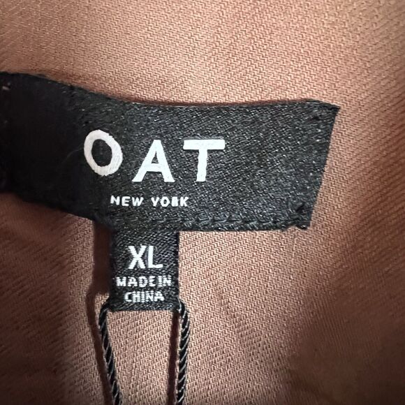 OAT New York Women's Oversized Boxy Top Button-Up Shirt XL Brown Short Sleeve - Picture 6 of 10